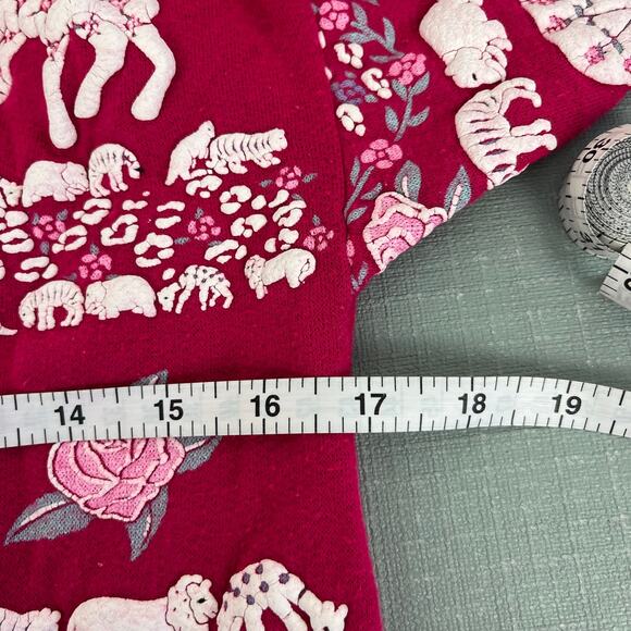 Vintage Puff Paint Animal and Flower Sweatshirt - Picture 7 of 8